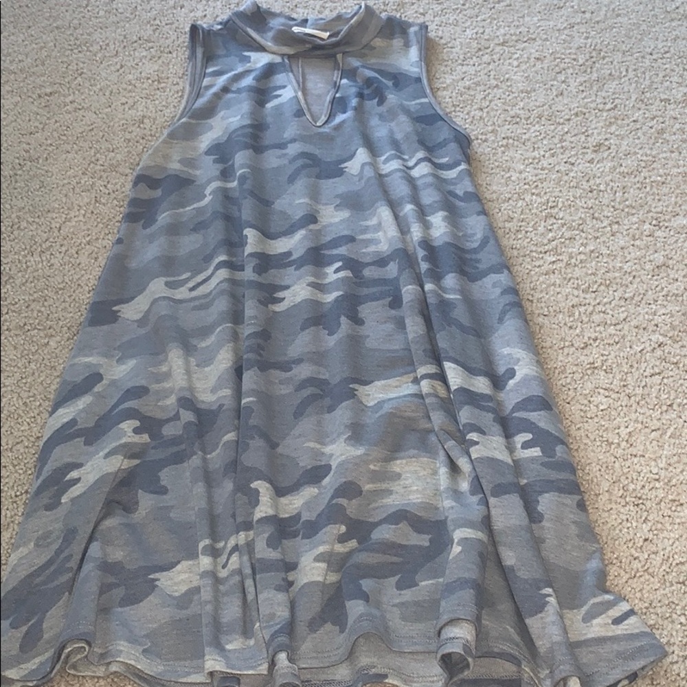Camo dress w front chest cutout